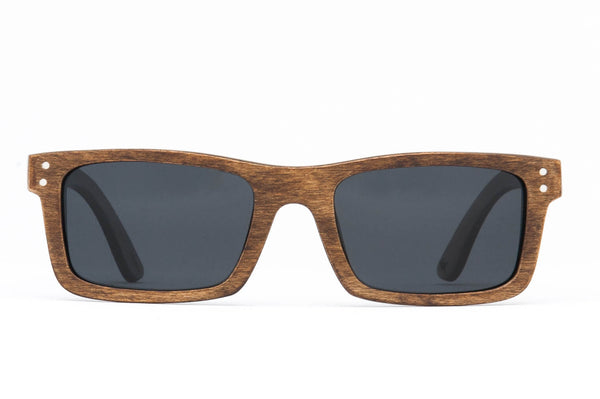 Boise Stained FSC-Certified Sustainable Wood Sunglasses with Polarized Lenses