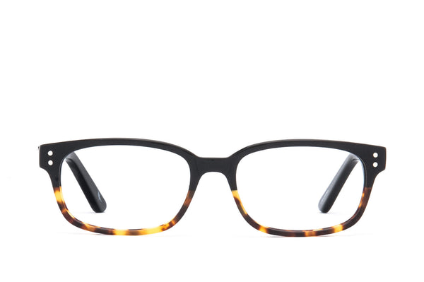 Lewiston Tortoise Flux Cotton-Based Acetate Eco Glasses with Prescription-Ready Clear Lenses